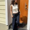 Jeans de cintura baixa e corte largo