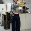 Jeans de cintura baixa e perna Wide Leg