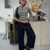 Jeans de cintura baixa e perna Wide Leg