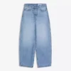 Jeans de cintura baixa e perna Wide Leg com botões à frente – Calças