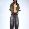 Jeans de ganga largos de cintura baixa