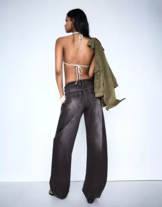 Jeans de ganga largos de cintura baixa