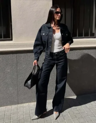 Jeans de ganga largos de cintura média