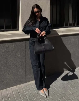 Jeans de ganga largos de cintura média