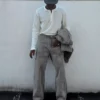 Jeans largos com textura