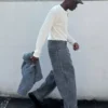 Jeans largos com textura