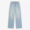 Jeans rasgados, de cintura alta e perna Wide Leg