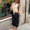 Lenço tipo gravata com bolinhas