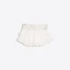 Mini-saia com folhos e cintura com strass