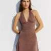 Mini-vestido com alças e tachas