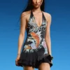 Mini-vestido com decote halter Ed Hardy X Bershka