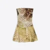 Mini-vestido com ombros à vista e estampado Paisley