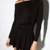 Mini-vestido de manga comprida com faixa