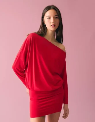 Mini-vestido de manga comprida com saia justa
