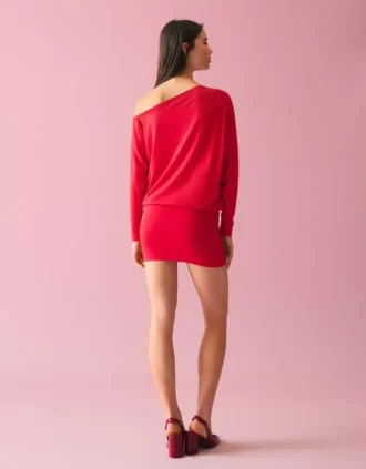 Mini-vestido de manga comprida com saia justa