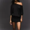 Mini-vestido de manga comprida com saia justa