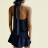 Mini-vestido em Denim