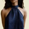Mini-vestido em Denim