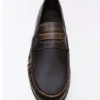 Mocassim franzido com detalhe escovado – Sapatos elegantes
