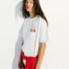 Oversize T-shirt de manga curta estampada – Mulher