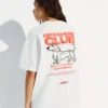 Oversize T-shirt de manga curta estampada – Mulher