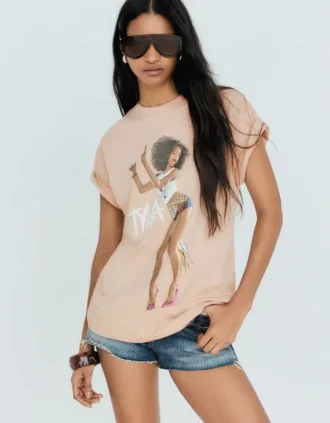 Oversize T-shirt estampada Tyla – Mulher