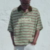 Polo de manga curta às riscas com bordado – T-shirts e polos
