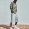 Polo de manga curta às riscas com bordado – T-shirts e polos