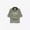 Polo de manga curta às riscas com bordado – T-shirts e polos