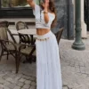 Saia midi com cintura dobrável
