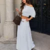 Saia midi com cintura dobrável
