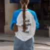 T-shirt de manga comprida com estampado contrastante