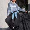 T-shirt de manga comprida com gola de Polo estampada – #Bershkastyle – Mulher
