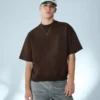 T-shirt de manga curta com canelado felpudo – T-shirts e Polos