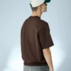 T-shirt de manga curta com canelado felpudo – T-shirts e Polos