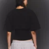 T-shirt de manga curta com cintura tipo espartilho