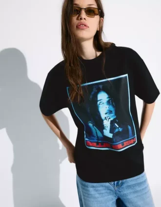 T-shirt de manga curta com estampado Billie Eilish