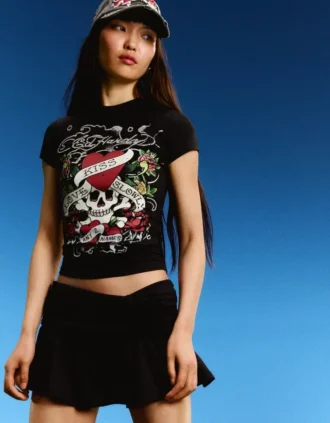 T-shirt de manga curta com estampado Ed Hardy X Bershka