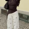 T-shirt de manga curta com franzido