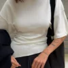 T-shirt de manga curta com franzido