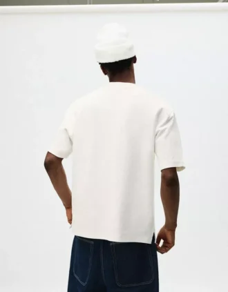 T-shirt de manga curta em tecido felpudo – T-shirts e Polos