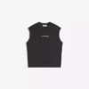 T-shirt sem mangas bordada