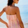 Top bandeau às riscas