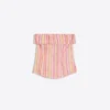 Top bandeau às riscas