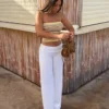 Top bandeau às riscas – #Bershkastyle – Mulher