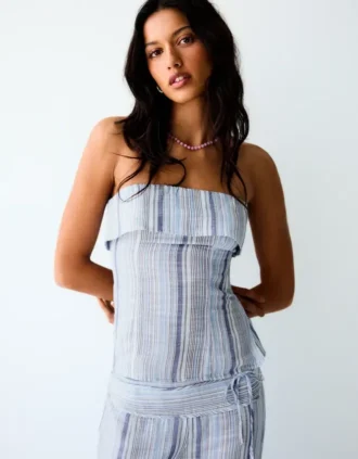 Top bandeau às riscas – Mulher