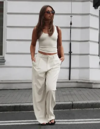 Calças volumosas de tecido duplo – #Bershkastyle – Mulher