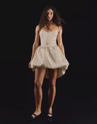 Vestido bustier de cetim