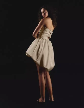 Vestido bustier de cetim