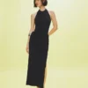 Vestido longo com decote halter